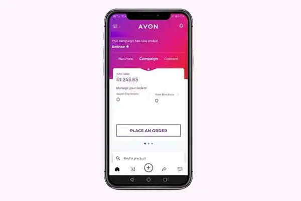 how to place an Avon order on the app